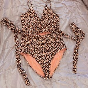 Aerie Leopard Print One Piece Swimsuit